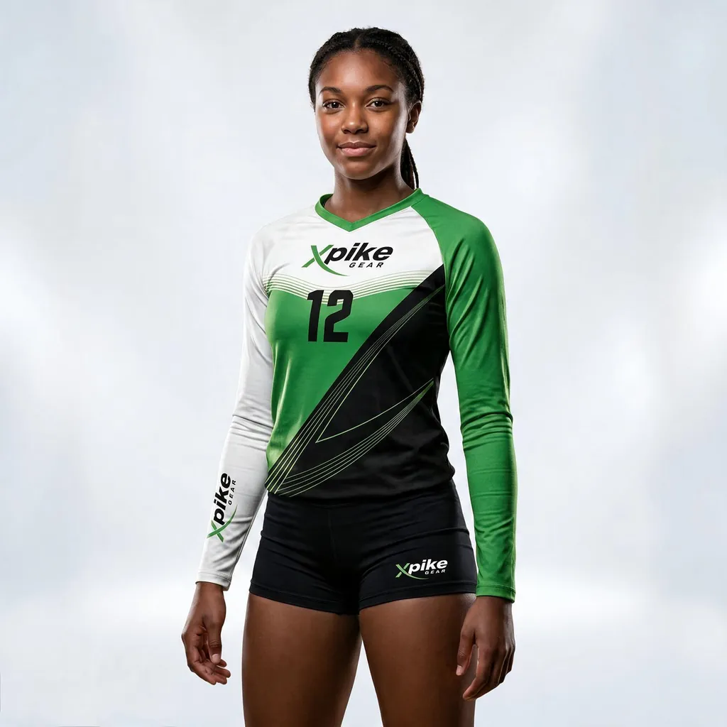 Dynamic Lines Long Sleeve Jersey · Dynamic Lines · Color Green · Front