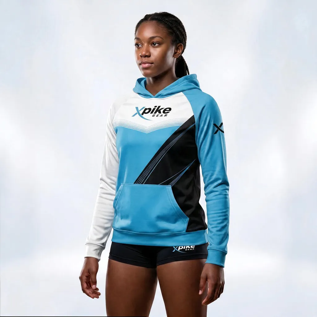 Dynamic Lines Sublimated Hoodie · Dynamic Lines · Color Cyan · Front