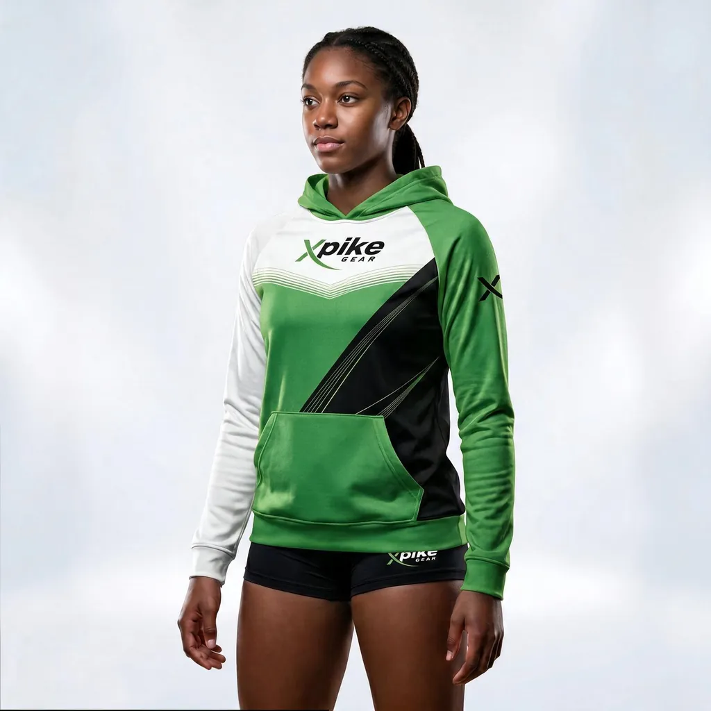Dynamic Lines Sublimated Hoodie · Dynamic Lines · Color Green · Front