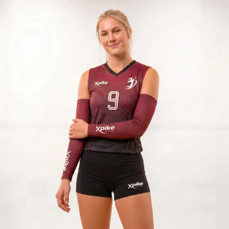 Hex Texture Sleeveless Jersey & Arm Sleeves Set · Hex Texture · Color Burgundy