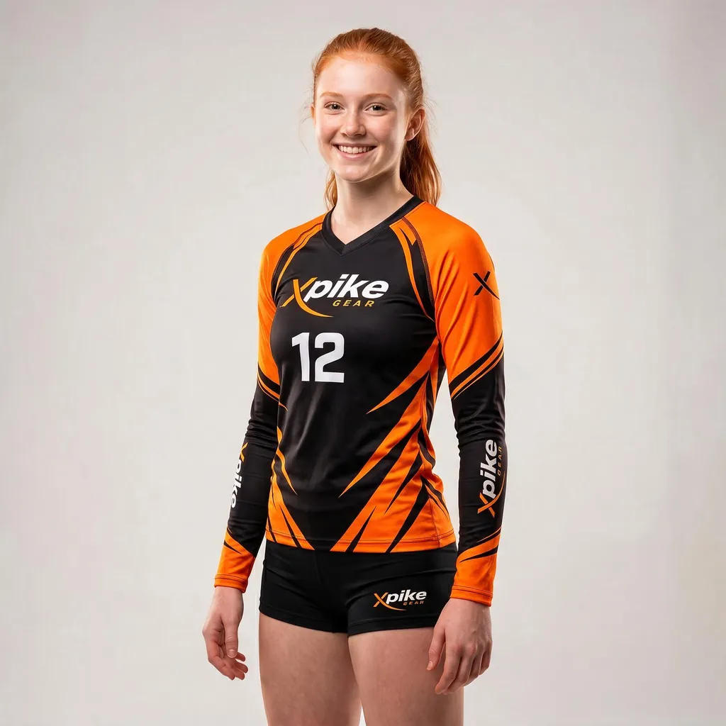 Jagged Streaks Long Sleeve Jersey · Jagged Streaks · Color Orange · Front