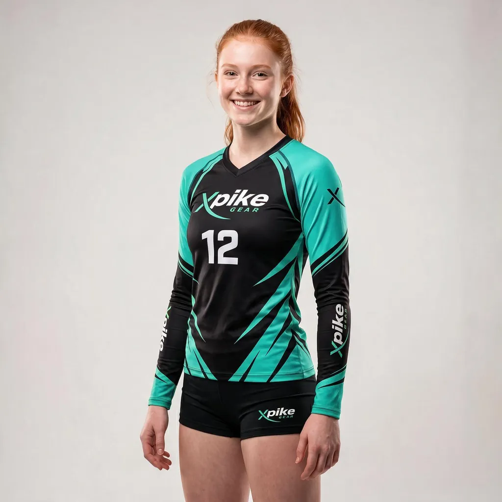 Jagged Streaks Long Sleeve Jersey · Jagged Streaks · Color Turquoise · Front