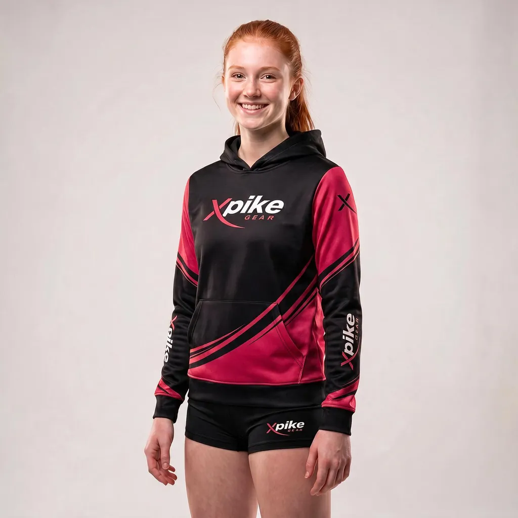 Jagged Streaks Sublimated Hoodie · Jagged Streaks · Color Red · Front